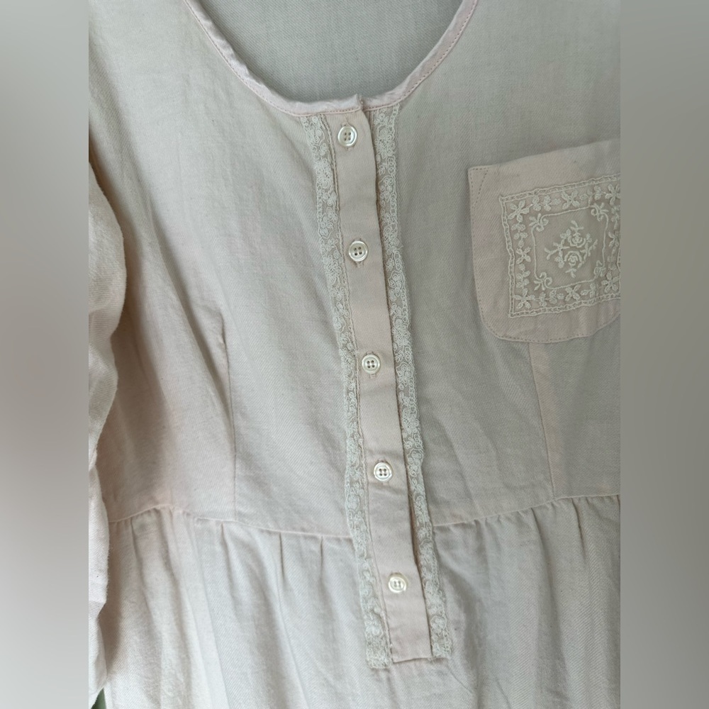 Vtg 70's Victoria's Secret Gold Crown Label Cotton Nightgown Cottagecore Sz L‌‌ - Picture 7 of 12